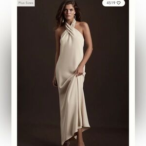 BHLDN Cream Halter Maxi Gown for Weddings